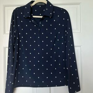 G/Fore blue and white golf top